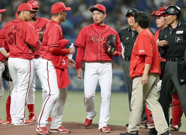 広島・栗林抹消へ 初回17球で降板