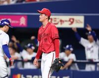 １回、鵜飼に適時打を浴びた岡本（撮影・北村雅宏）
