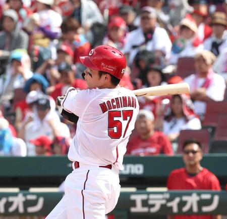４回、ソロを放つ持丸（撮影・北村雅宏）