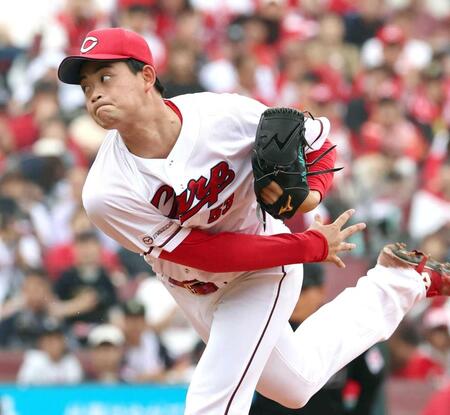 ７回を２失点に抑える岡本
