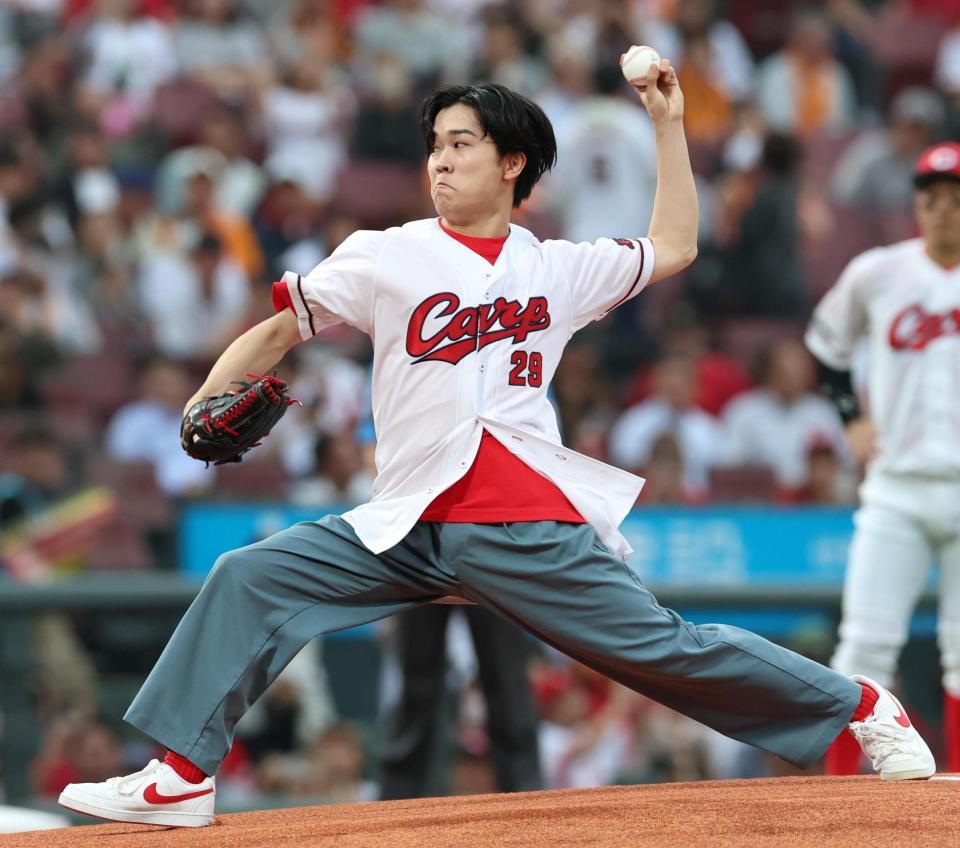 始球式を務める鈴木福（撮影・北村雅宏）