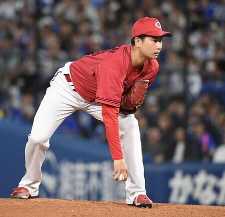 ８回、３番手で登板した島内（撮影・佐藤厚）