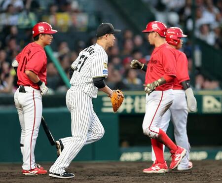 ３回、広島打線に捕まり失点する大竹（撮影・山口登）