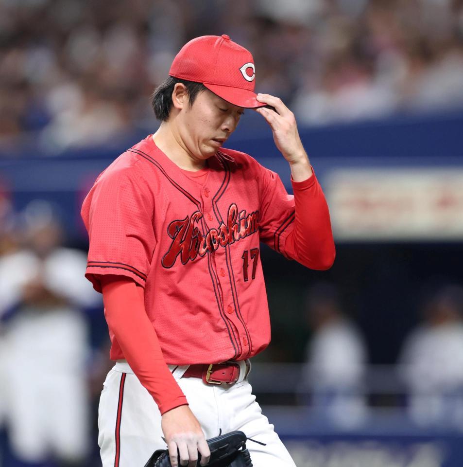 ６回、３点を失いベンチに戻る常広（撮影・北村雅宏）