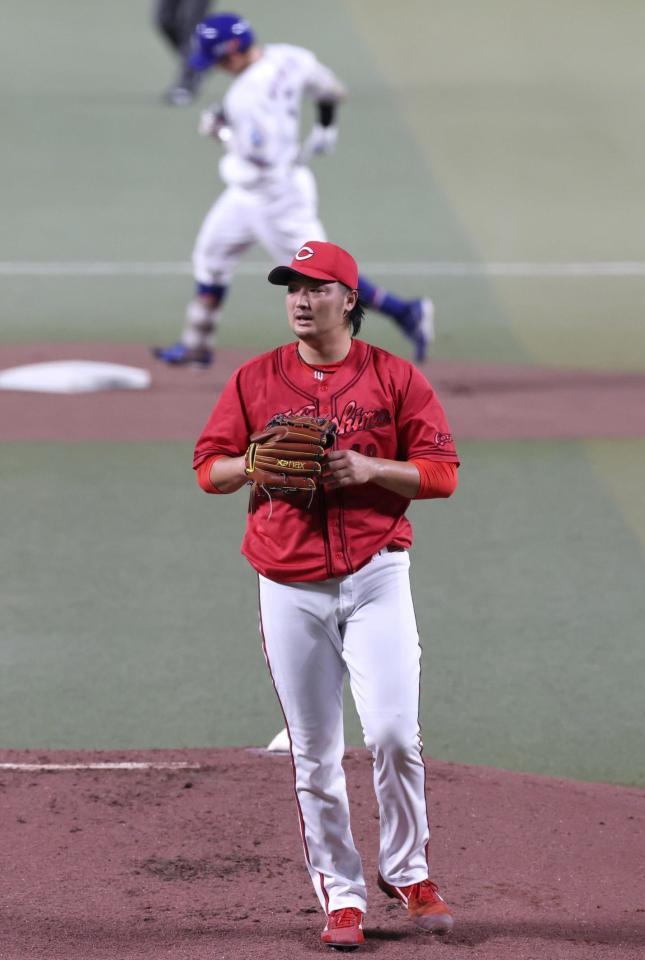 １回、村松に先制ソロを浴びた床田（撮影・北村雅宏）