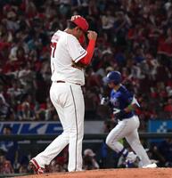 ５回、細川にソロを浴びた菊地（撮影・北村雅宏）