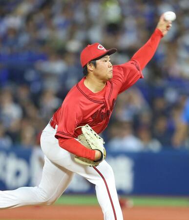 力投する高（撮影・石井剣太郎）