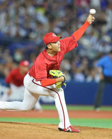 力投する辻（撮影・石井剣太郎）