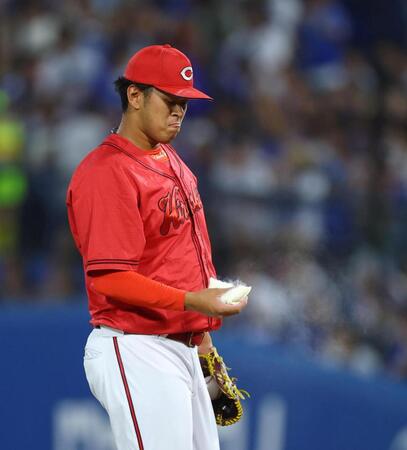 ８回、エンカーナシオンに適時打を許した菊地（撮影・石井剣太郎）