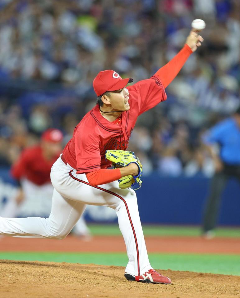 力投する辻（撮影・石井剣太郎）