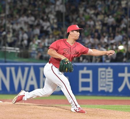 ７回、８回の２インニングをしっかり抑えた塹江（撮影・持木克友）