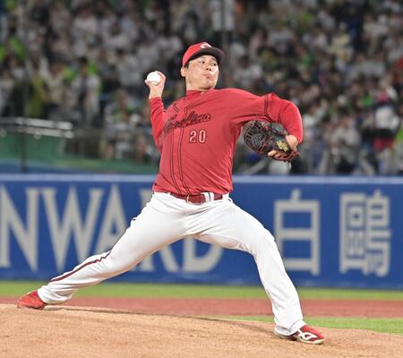 力投する栗林（撮影・持木克友）