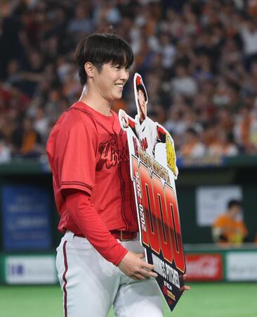 １０００投球回を達成した森下（撮影・佐々木彰尚）