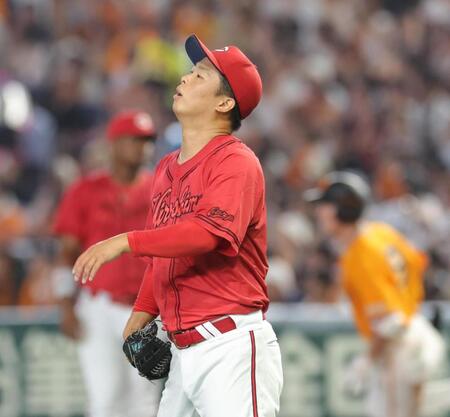 ４回、松本に２ランを浴びた玉村（撮影・佐々木彰尚）