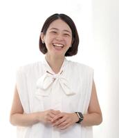 インタビューに答えるＲＣＣ・渕上沙紀アナウンサー＝（株）中国放送（撮影・北村雅宏）
