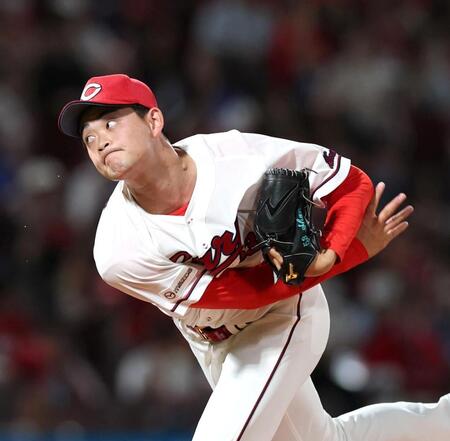 ７回から登板する岡本（撮影・北村雅宏）