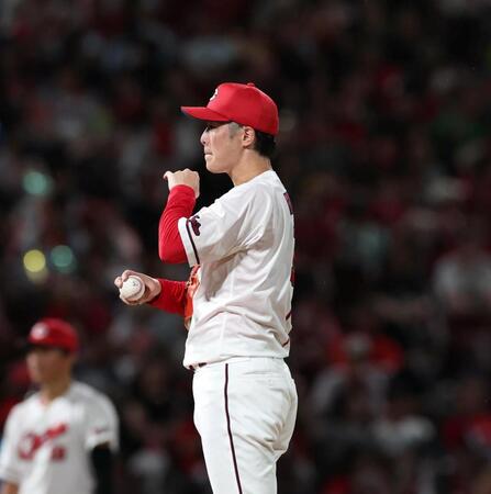 ５回、赤羽に適時二塁打を浴びた森下（撮影・北村雅宏）
