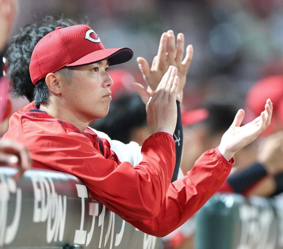 ７回の攻撃中、味方を鼓舞する森下（撮影・北村雅宏）