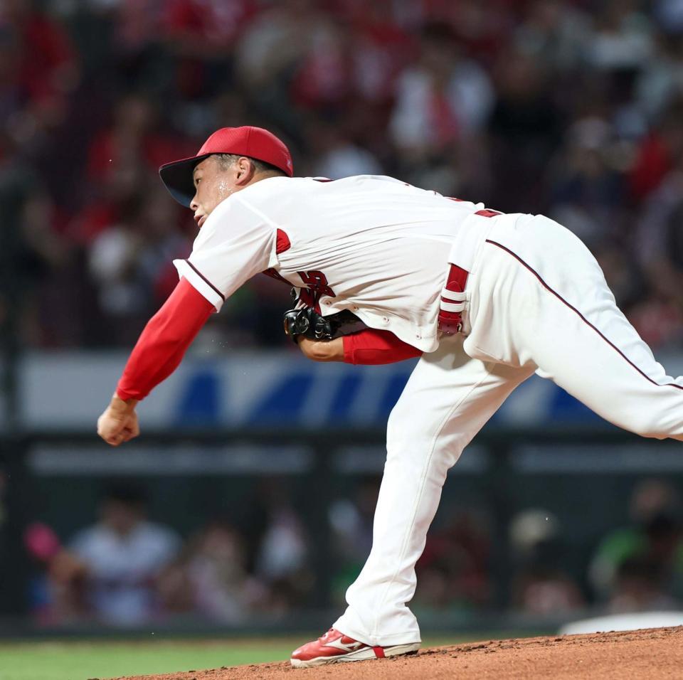ヤクルト打線相手に力投する玉村（撮影・北村雅宏）