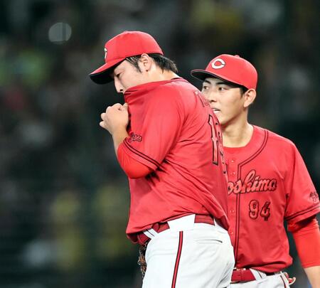 ２回、森下に適時打を許した床田（撮影・田中太一）