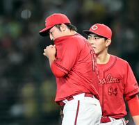 ２回、森下に適時打を許した床田（撮影・田中太一）