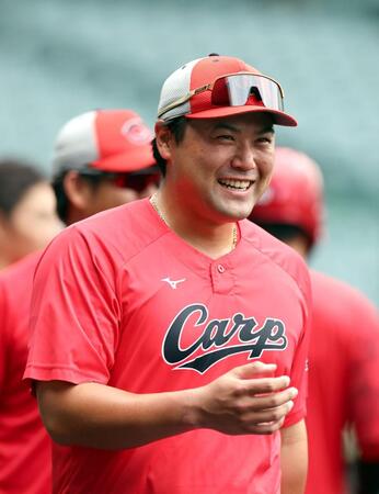 １軍に合流した末包（撮影・山口登）
