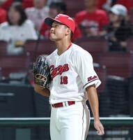 ５回、大城に適時打を浴びた森（撮影・北村雅宏）