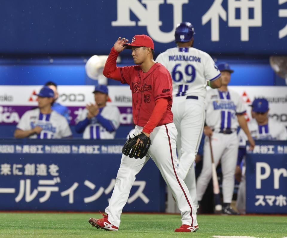 ２回、成瀬に左犠飛を浴びた工藤（撮影・佐々木彰尚）