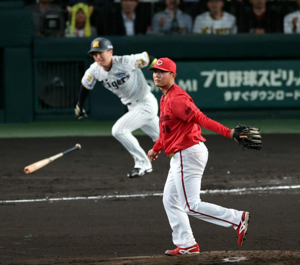 ２回、近本に適時内野安打を許す工藤（撮影・山口登）
