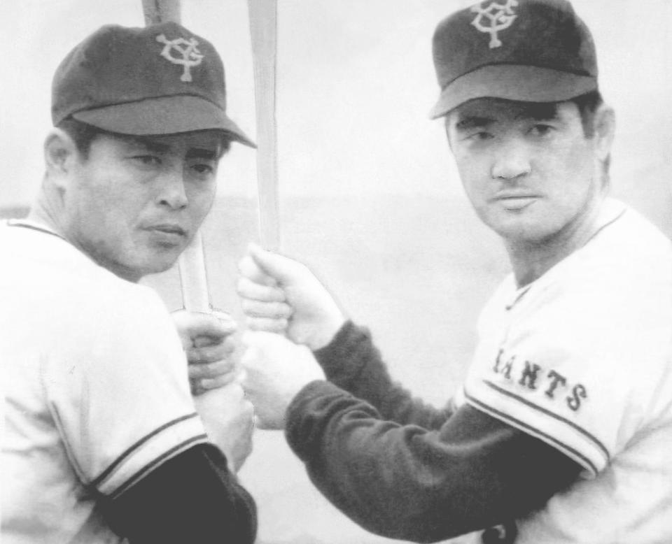 プロ野球の至宝。巨人の長嶋茂雄（右）と王貞治