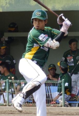 　集中力を最大限に高めて打席に入る北村祐（提供・鹿戸純）