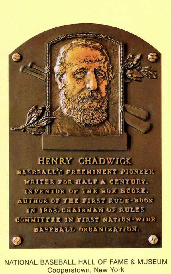 　全米野球機構の初代ルール委員長に就任したヘンリー・チャドウィック
