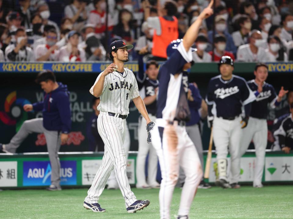 　３回、李政厚に適時打を浴びたダルビッシュ