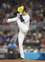 　メキシコ戦に先発した佐々木朗（共同）