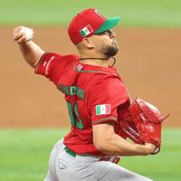 　力投するサンドバル（撮影・吉澤敬太）