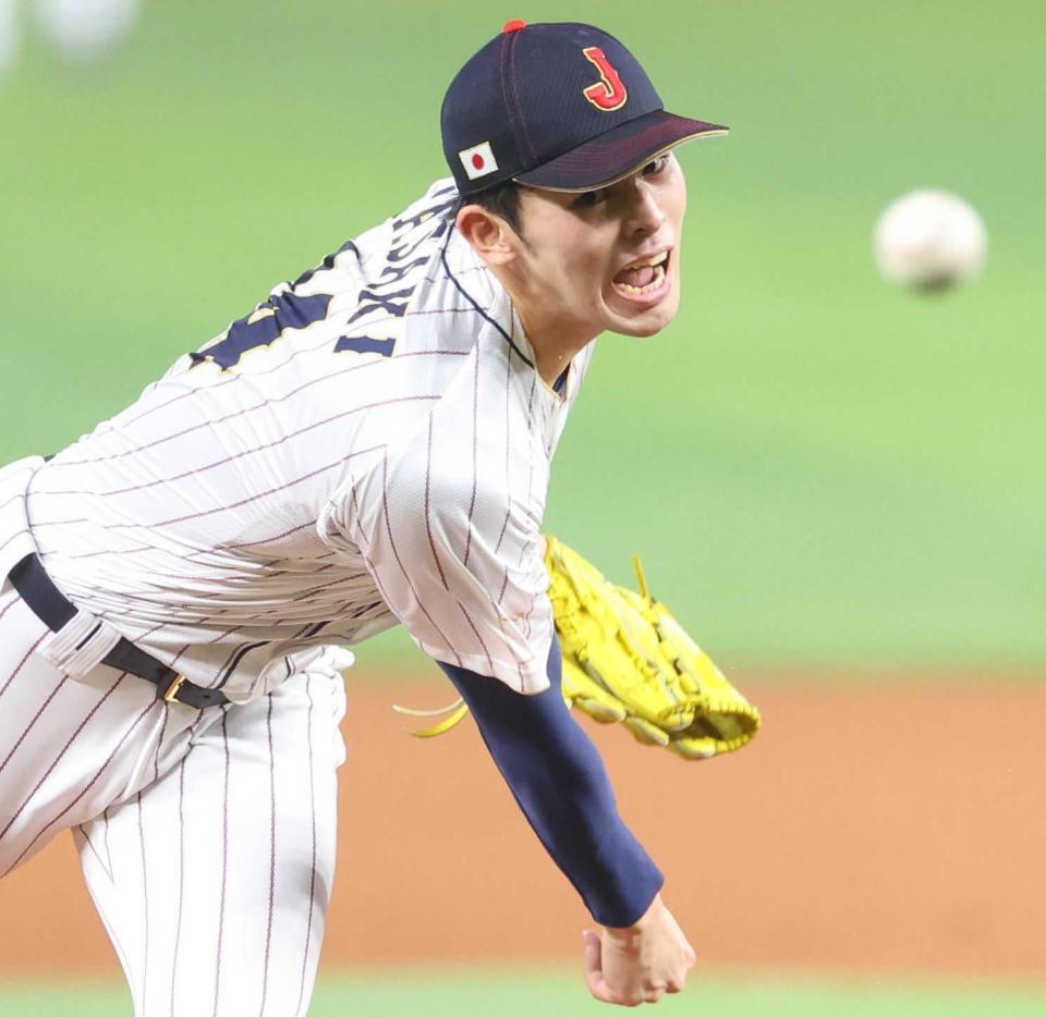 　メキシコ打線に立ち向かう佐々木朗