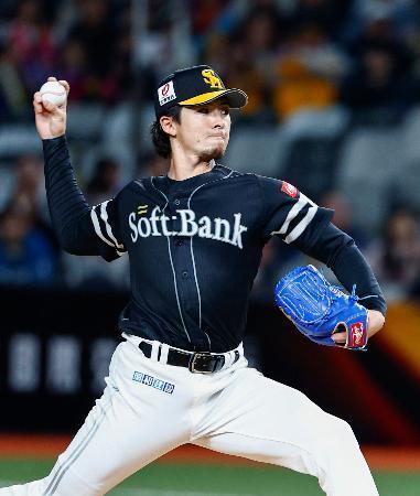 　台湾プロ野球の中信兄弟戦に先発したソフトバンク・上沢＝台北ドーム（共同）