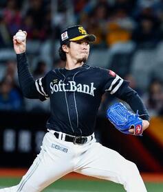 　台湾プロ野球の中信兄弟戦に先発したソフトバンク・上沢＝台北ドーム（共同）