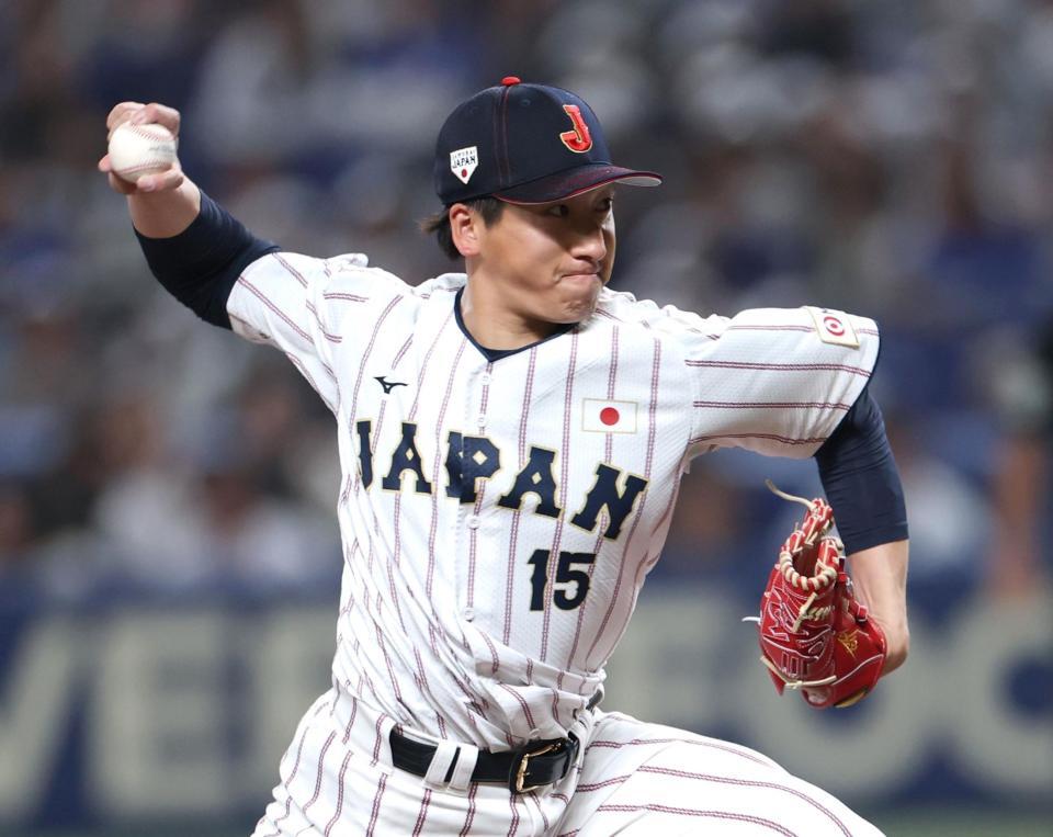 ９回に登板した大勢（撮影・伊藤笙子）