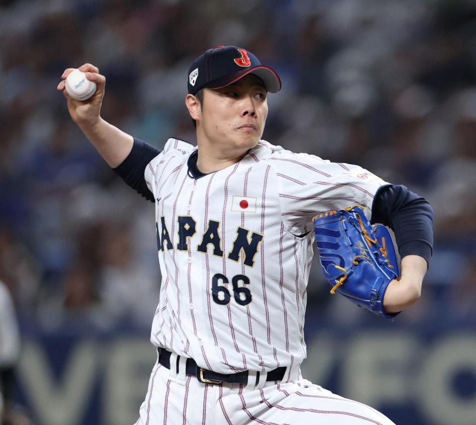 ７回から登板したソフトバンク・松本裕樹＝バンテリンドームナゴヤ（撮影・伊藤笙子）
