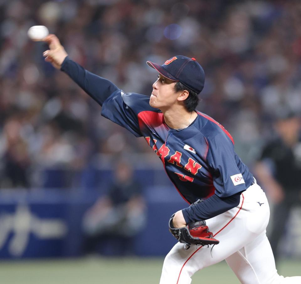 五回に登板し力投する北山（撮影・西岡正）