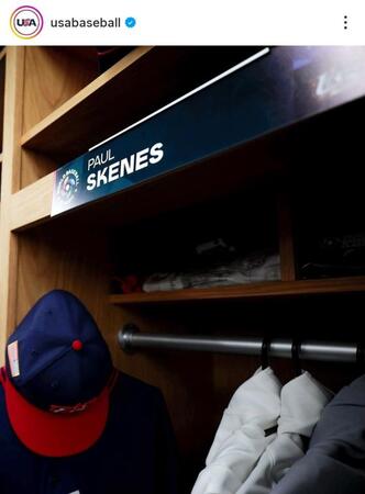 　公開された米国代表のロッカー。米国代表チームの公式インスタグラム（ｕｓａｂａｓｅｂａｌｌ）より