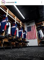 　公開された米国代表のロッカー。米国代表チームの公式インスタグラム（ｕｓａｂａｓｅｂａｌｌ）より