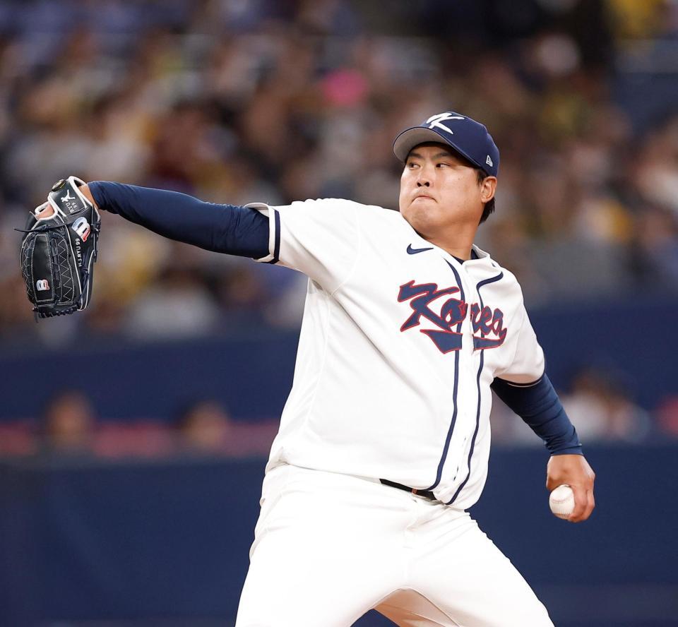 WBC韓国代表 阪神相手に9安打 38歳・柳賢振2回0封に藤川監督
