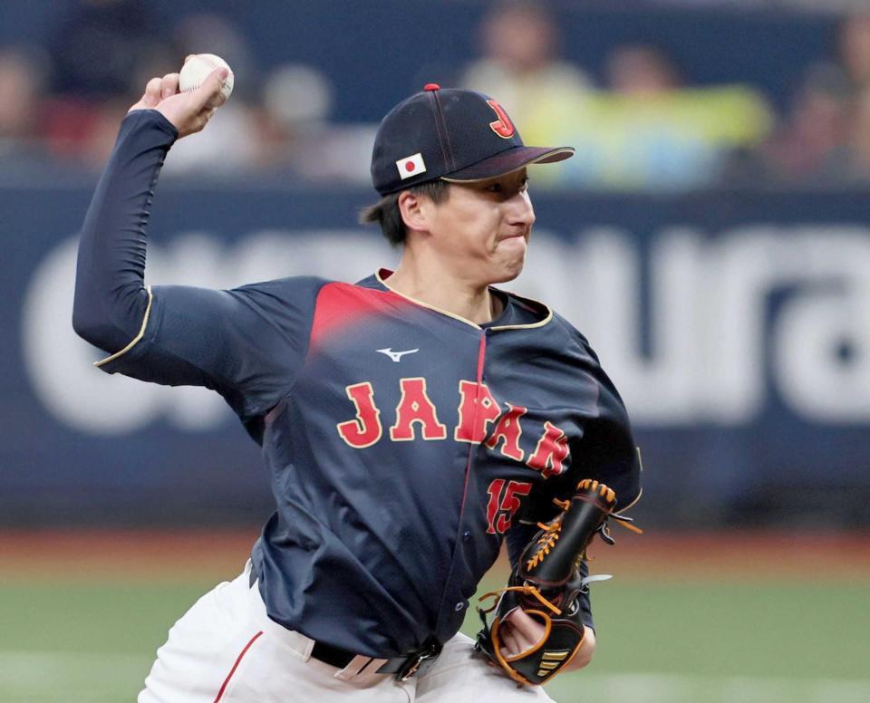 　力投する大勢（撮影・田中太一）