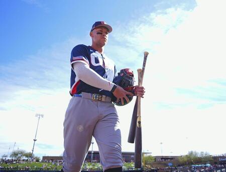 ロッキーズ戦に臨むジャッジ（共同）