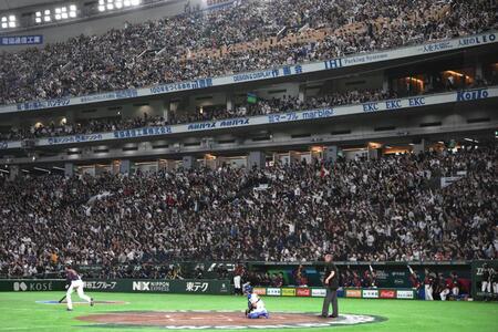 ２回、大谷が先制の満塁本塁打を放ち盛り上がる東京ドーム（撮影・堀内翔）
