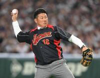 始球式を務める松坂大輔氏（撮影・堀内翔）