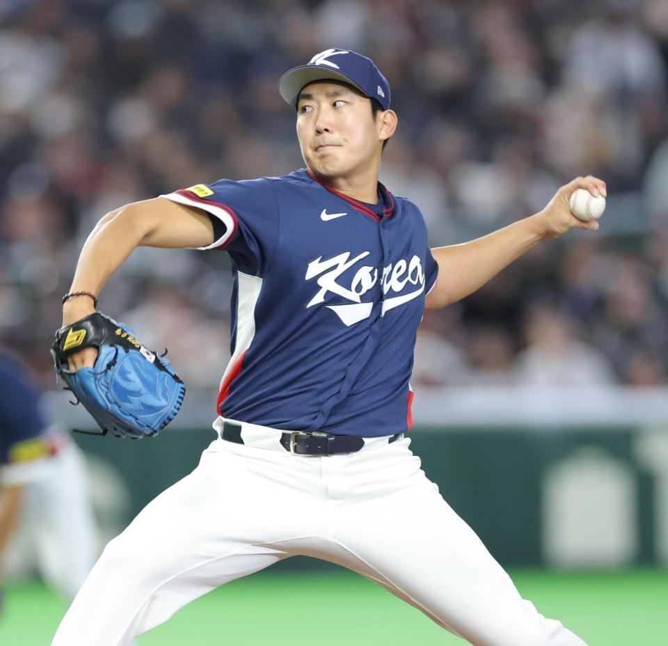 オーストラリア戦に先発する韓国・孫珠瑛（撮影・西岡正）