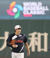 キャッチボールを終えた大谷